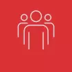 Icon mit Gruppe von drei Personen